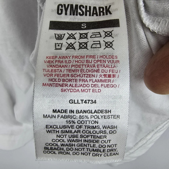 NWOT Gymshark Women's White Long Sleeve Relaxed Fit T-Shirt Size Small - Picture 5 of 5